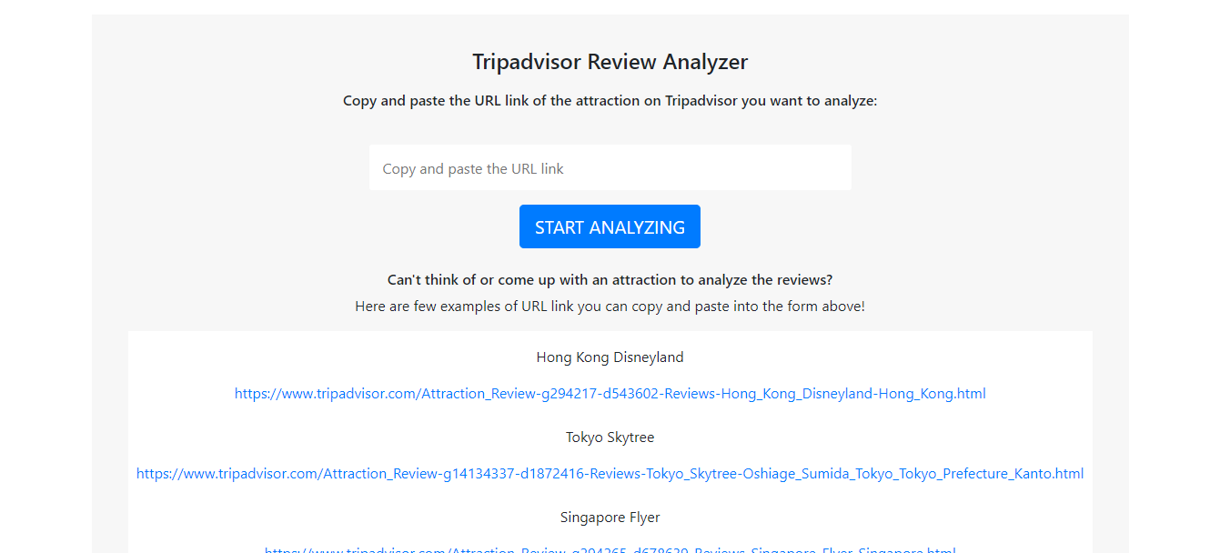 TRIPADVISOR REVIEW ANALYZER APP