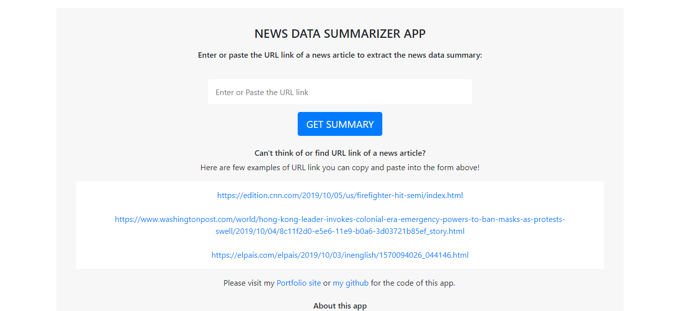 NEWS DATA SUMMARIZER APP